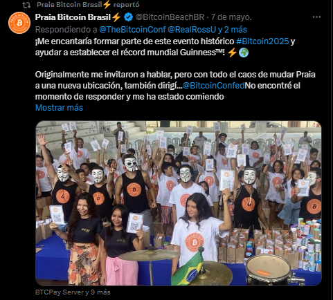 An image of the Praia Bitcoin community in Brazil in which a busy local activity is shown.