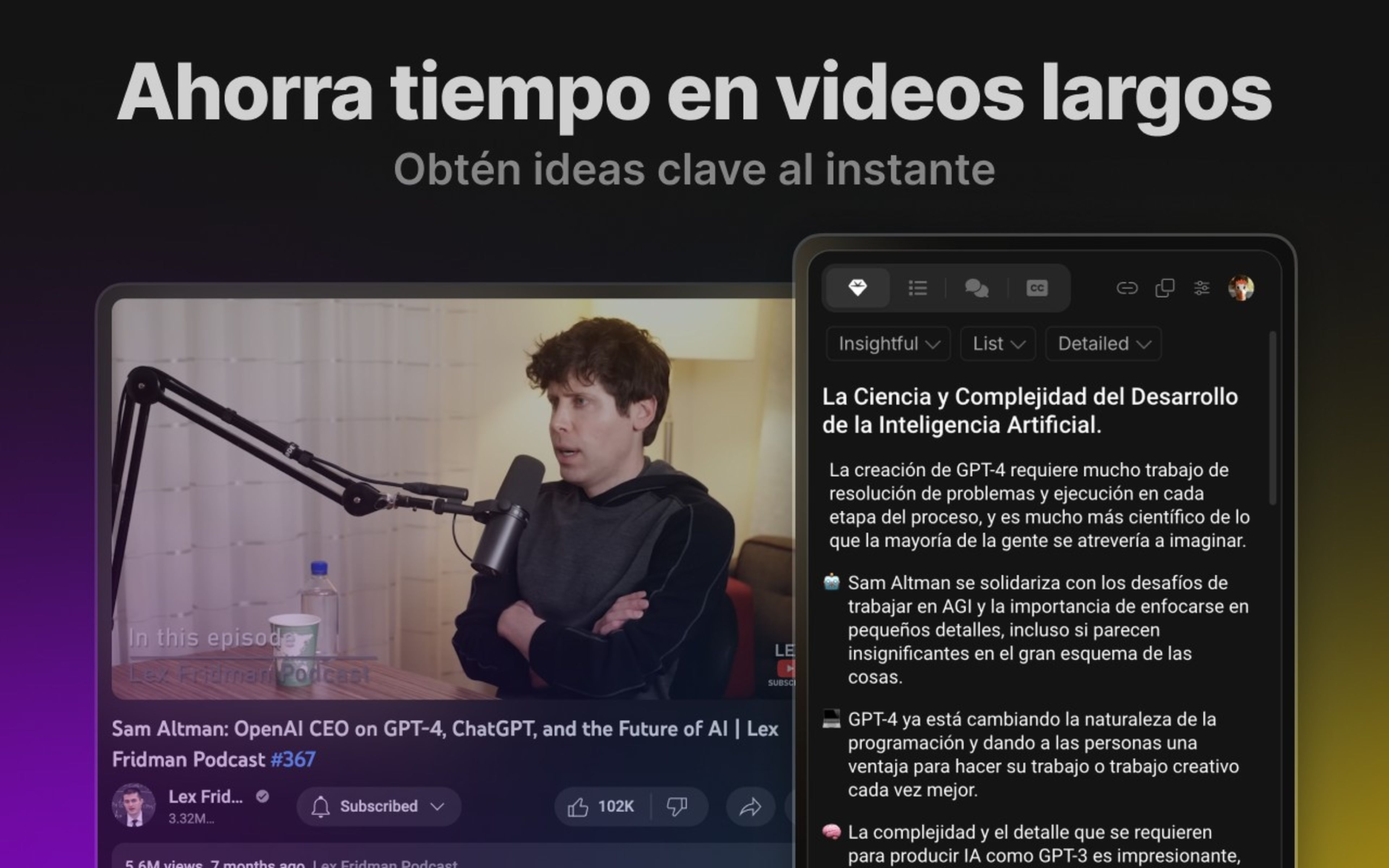 Eightify youtube summaries