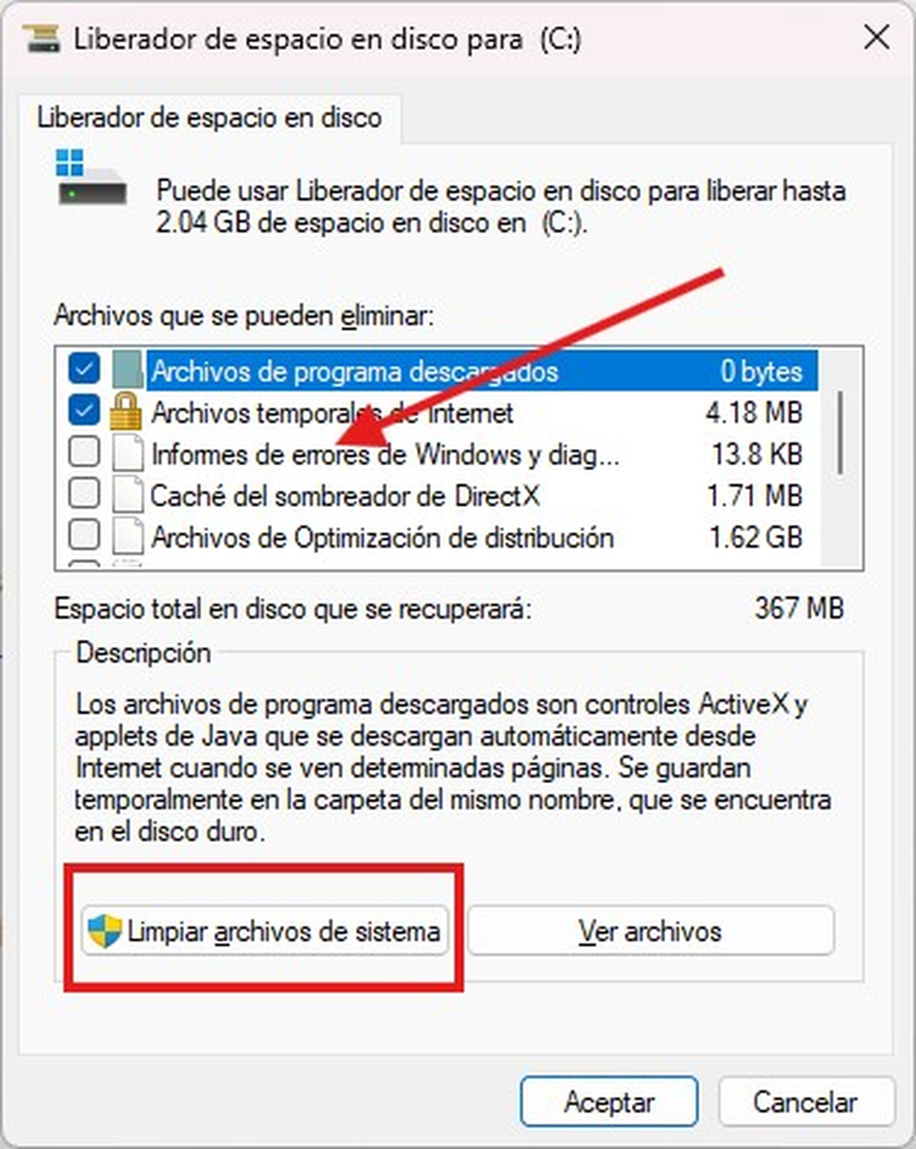 Use disk space liberator (Cleanmgr)