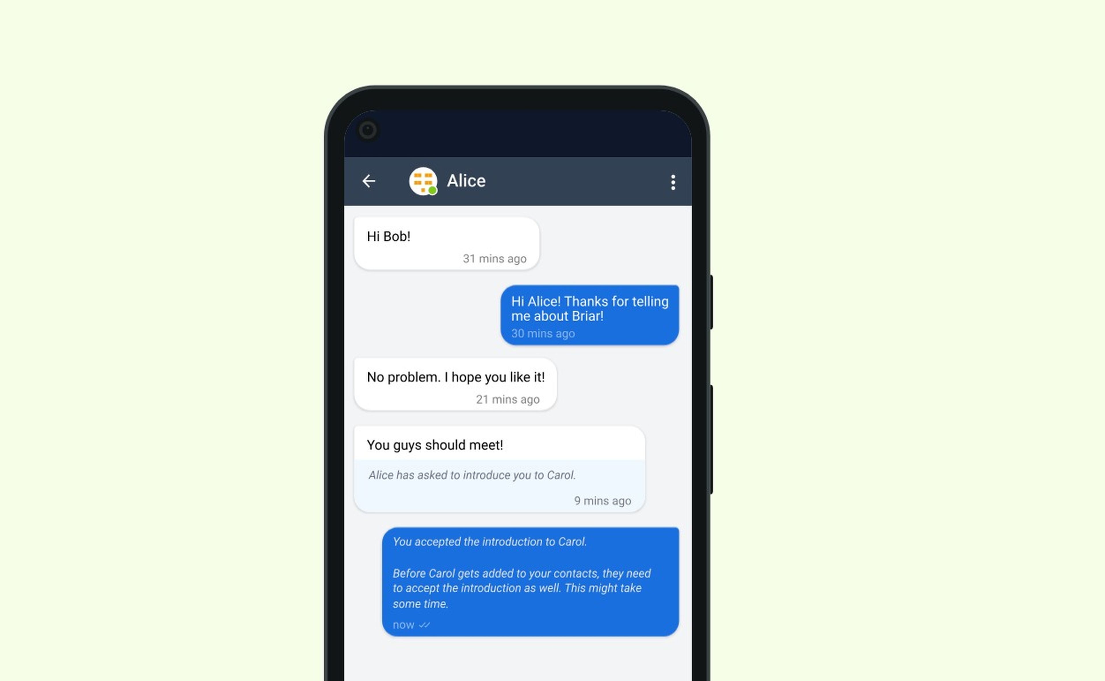 Briar App instantaneous