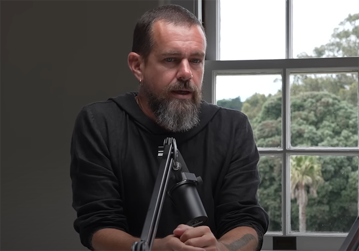 Jack DORSEY during an interview broadcast on the YouTube Bitcoin channel.