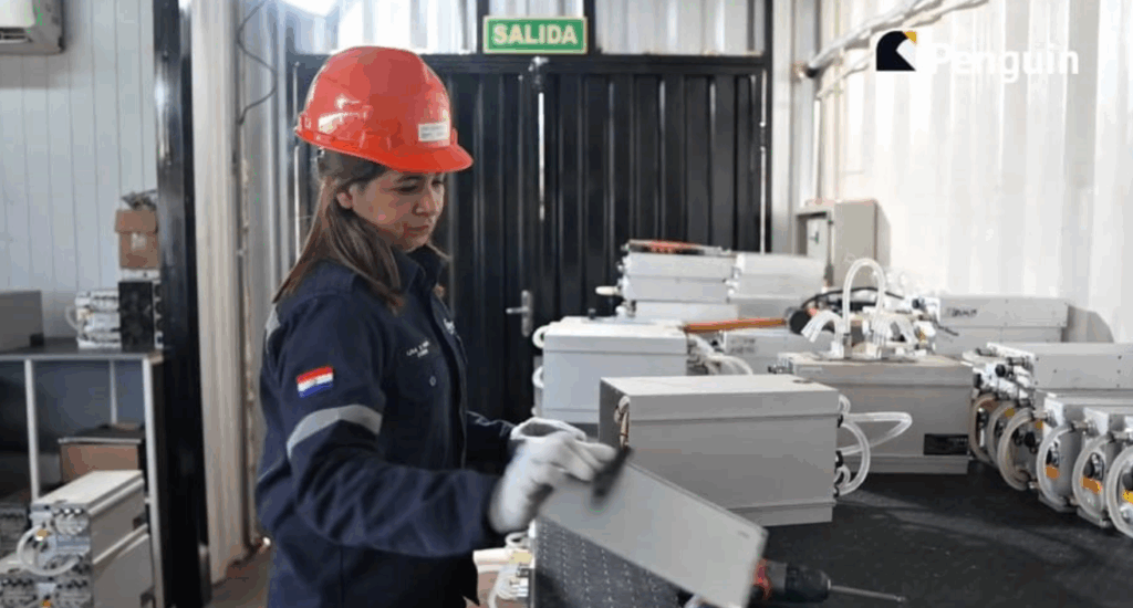 Lisa Vera at the Penguin Group Data Center.