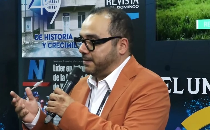 Anibal Garrido, Venezuelan cryptocurrency specialist, participates in an interview.