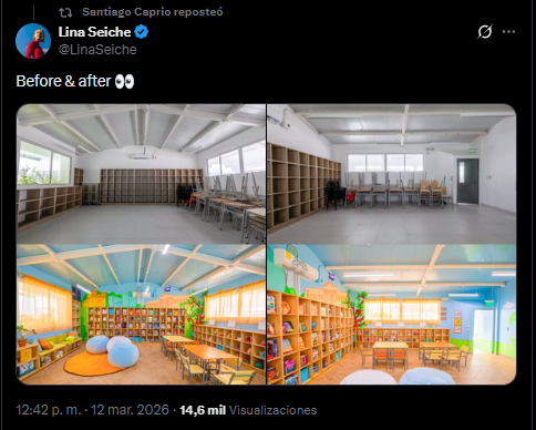 The before and after of a public library