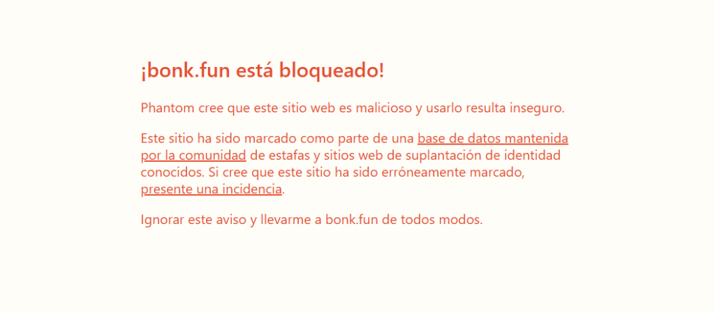 Interface of a website without access.